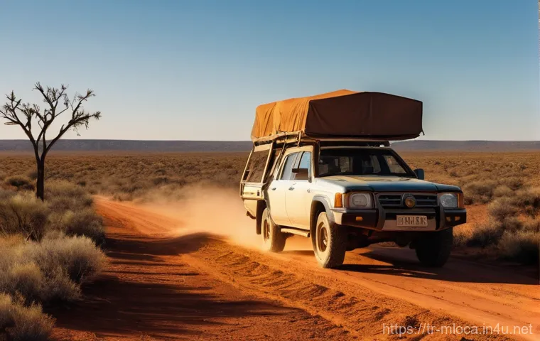 호주 영화 촬영된 지역 - **Outback Adventure:** A cinematic wide shot of the vast, dusty Australian Outback at golden hour. A...